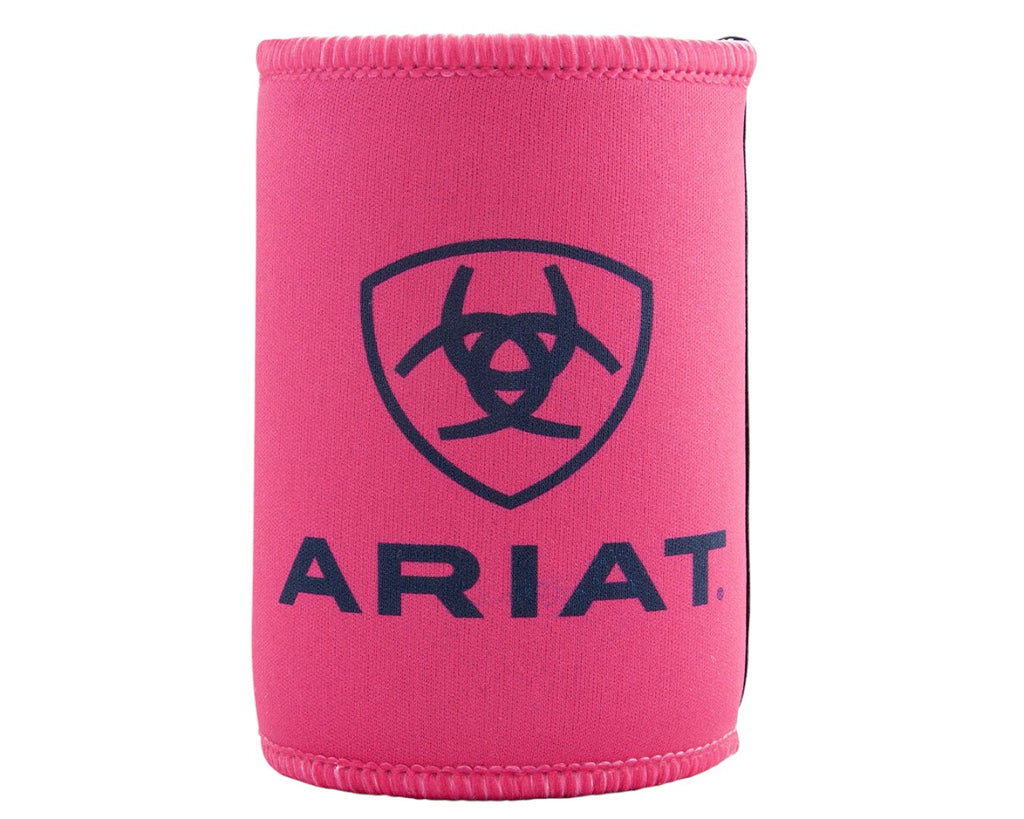Ariat Stubby Cooler in a Pink colour with Navy logo
