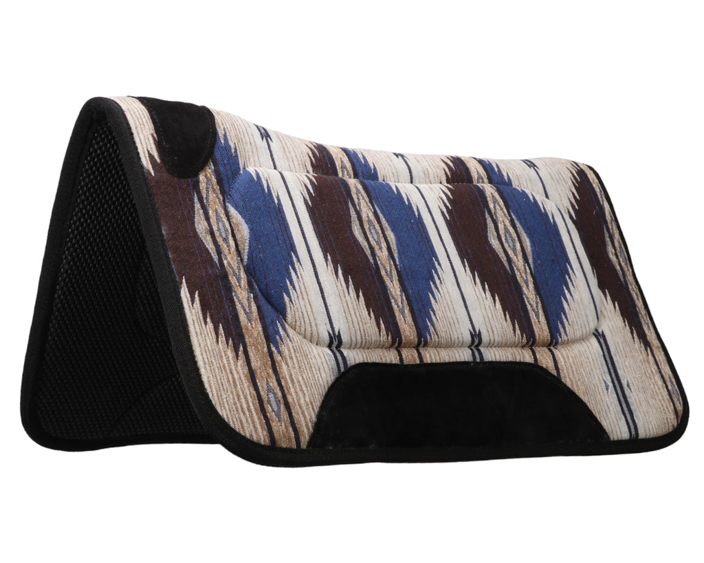 Fort Worth Contoured Saddle Pad - in Blue/Chocolate
