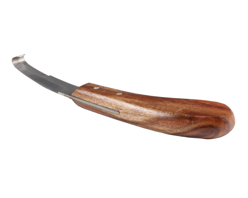 Professional Hoof Knife Double Edge with Wooden Handle, used by Farriers to trim horse's and pony's hooves
