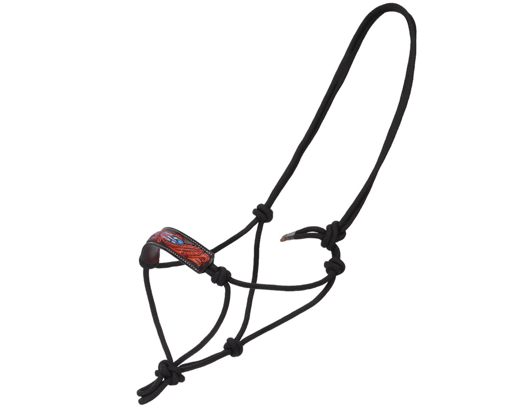 Fort Worth Rope Halter Leather Nose - Pink Apache