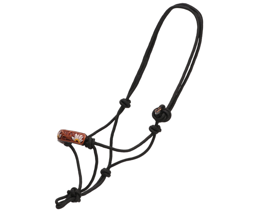 Fort Worth Rope Halter with Leather Noseband in Marigold Pattern