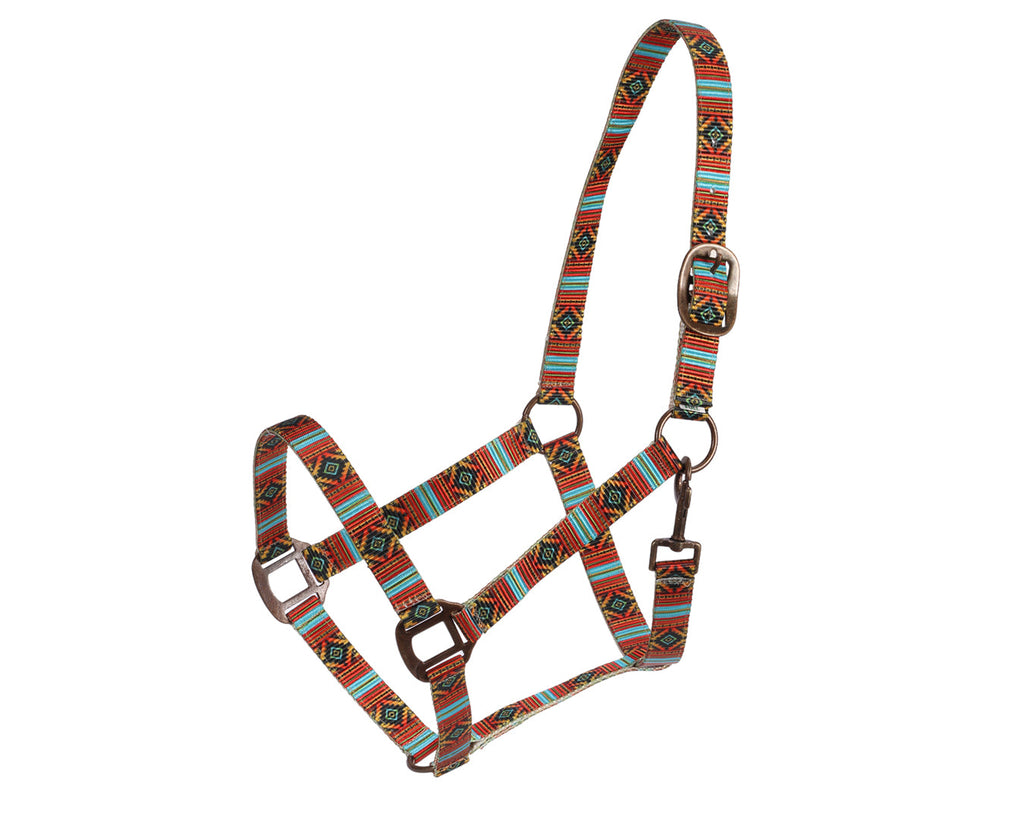 Fort Worth Halter with Copper Hardware - Nicoma pattern