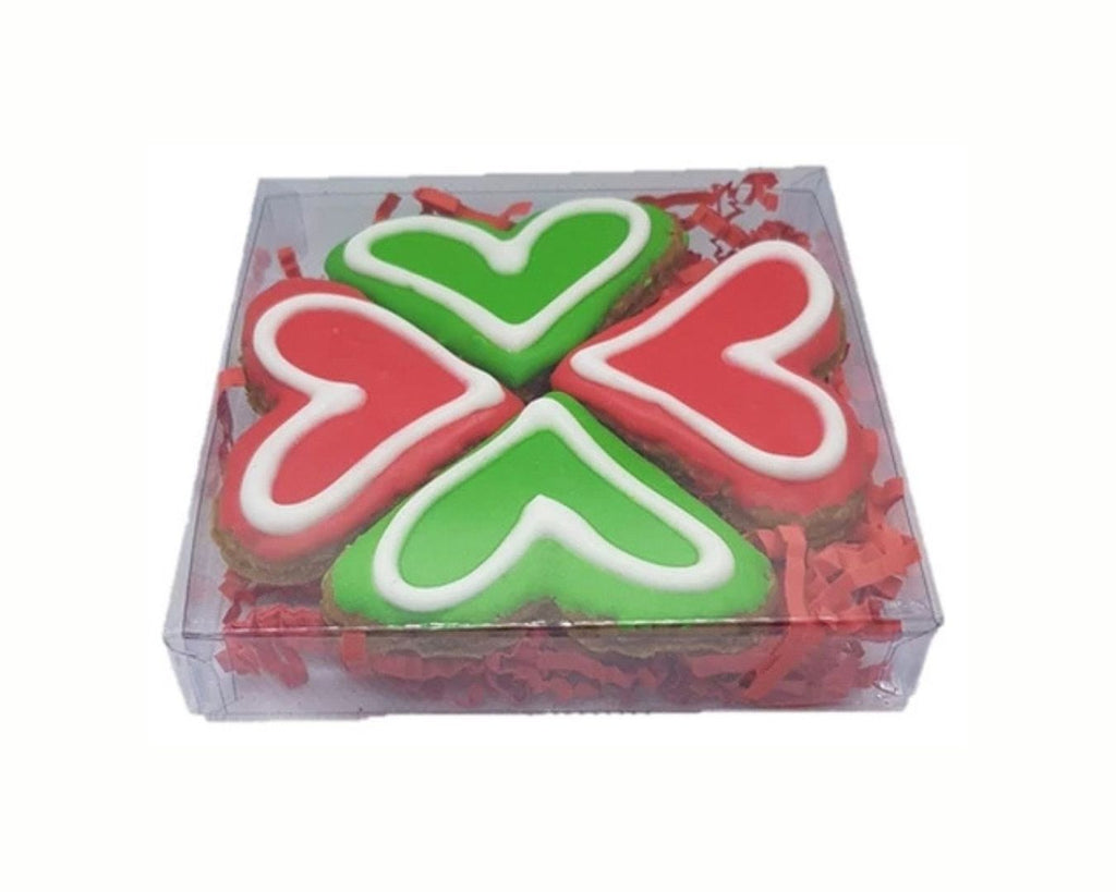 Four cute Peppermint Christmas Heart Cookie Treats in a festive gift box. Perfect holiday delight for horses and ponies. Shop at Greg Grant Saddlery.
