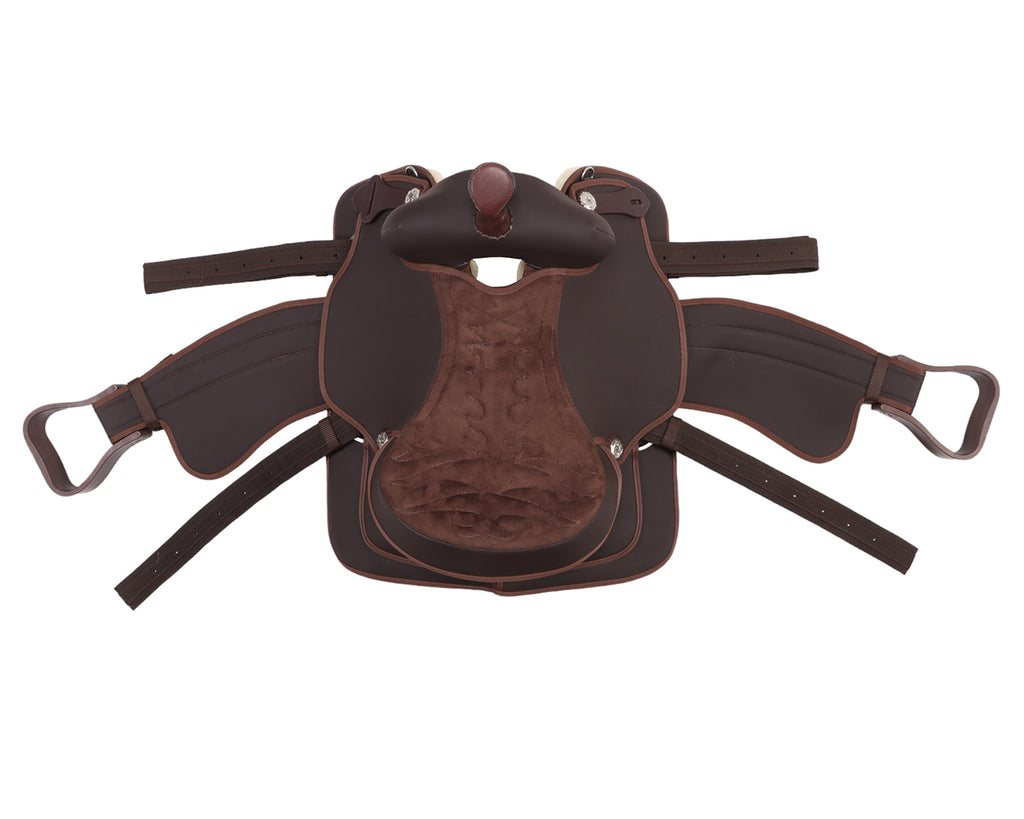 Texas-Tack Synthetic Western Saddle, image showing top of saddle including the suede seat