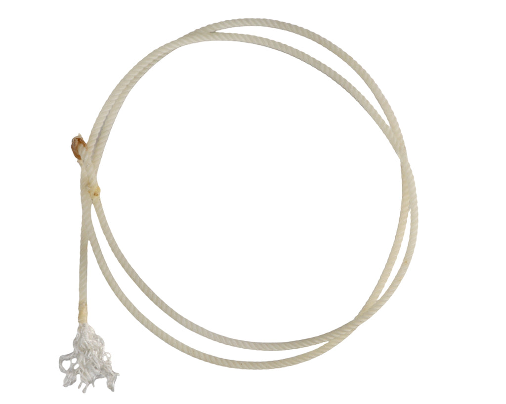 Silver Steak Piggin String that is 6 foot long and 5/16" wide. Piggin' strings are used by Cowboys and Station Hands to tie cattle by the feet.