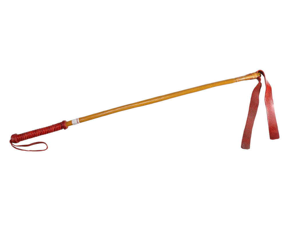 Stockmaster Long Cattle Cane - with bound Redhide Flapper and Plaited Handle Grip with Wrist Loop