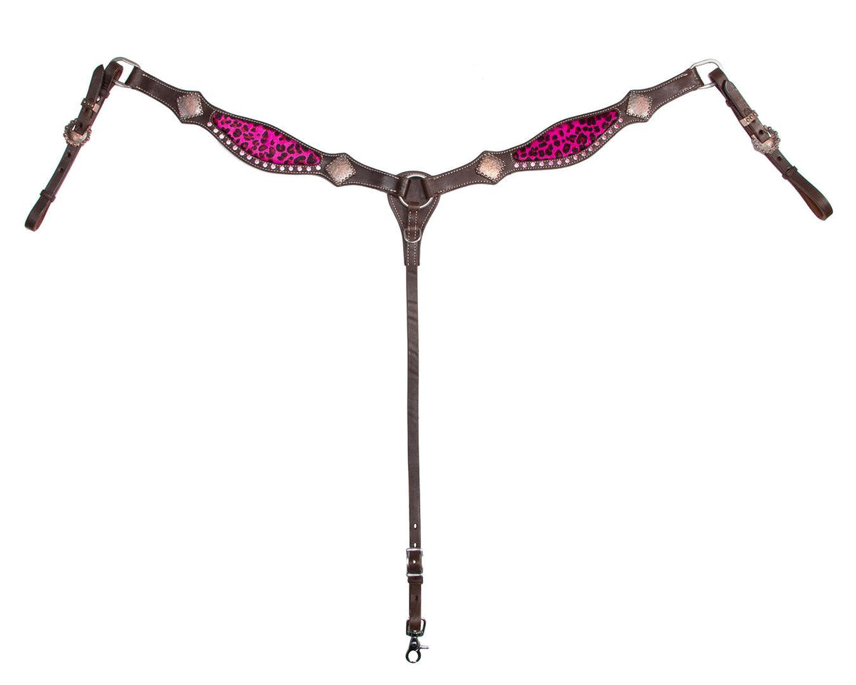 Fort Worth Leopard Breast Collar Pink Breastplates & Martingales
