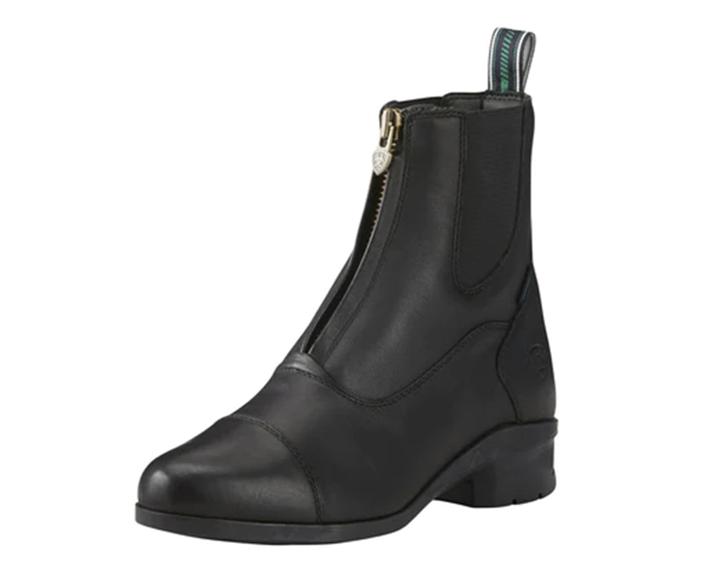 Heritage Womens Boots in Black leather with a Zip at the front for ease of getting in and out of.