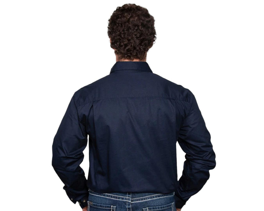 Just Country Cameron Half Button Work Shirt with Dual breast pockets that comes in a Brown colour.