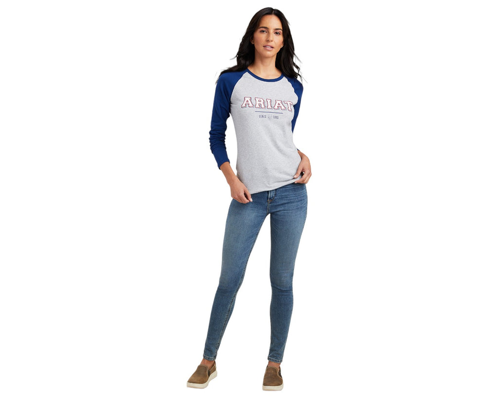 Ariat Ladies Varsity Tee - made with Soft organic cotton blend