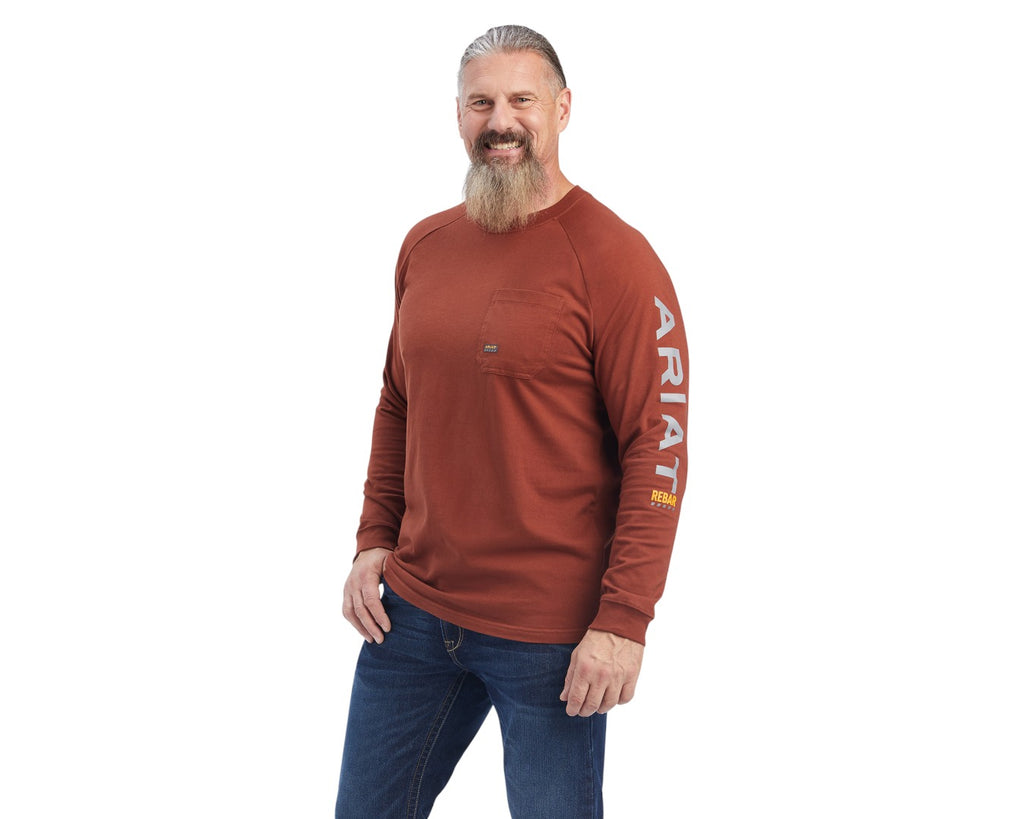 Ariat Rebar Cotton Graphic Men's T-Shirt - feature ultra-comfortable yet equally durable cotton jersey that is pre-washed to prevent shrinkage
