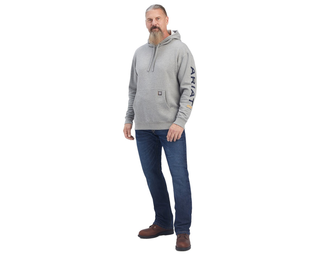 Ariat Rebar Graphic Hoodie - 10 oz fleece with water-repellent finish and greater arm mobility seam construction for maximum range of motion