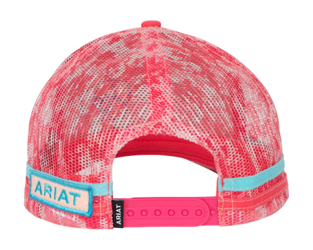 Ariat Digi Camo Trucker Cap in Pink Lemonade - Ariat Signature Logo on Front