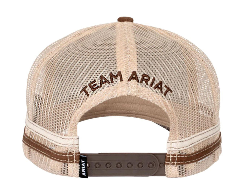 Ariat Est Patch Trucker Cap in Brown - Ariat Est Badge on Front