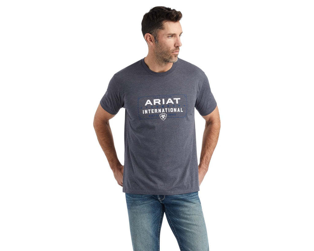Ariat Western Lock Up Tee in Grey - super soft with the right amount of stretch, this logo tee is an instant staple