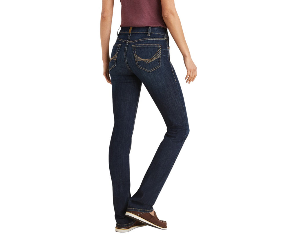 Ariat Ladies Greta Real Straight Leg - made of 9.75 oz denim with a seat that won't sag, perfect for any rider or everday wear