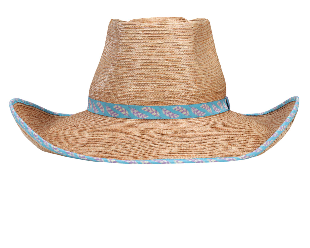 Sunbody Ava Hat - Blue Feathers