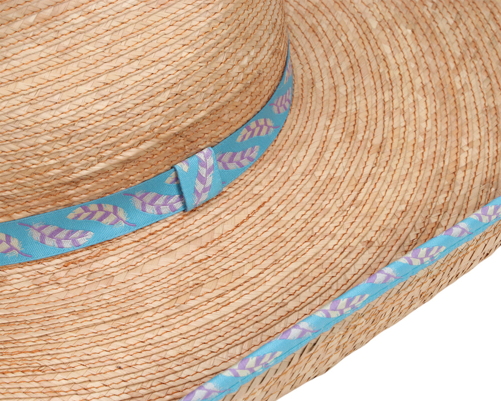Sunbody Ava Hat - Blue Feathers