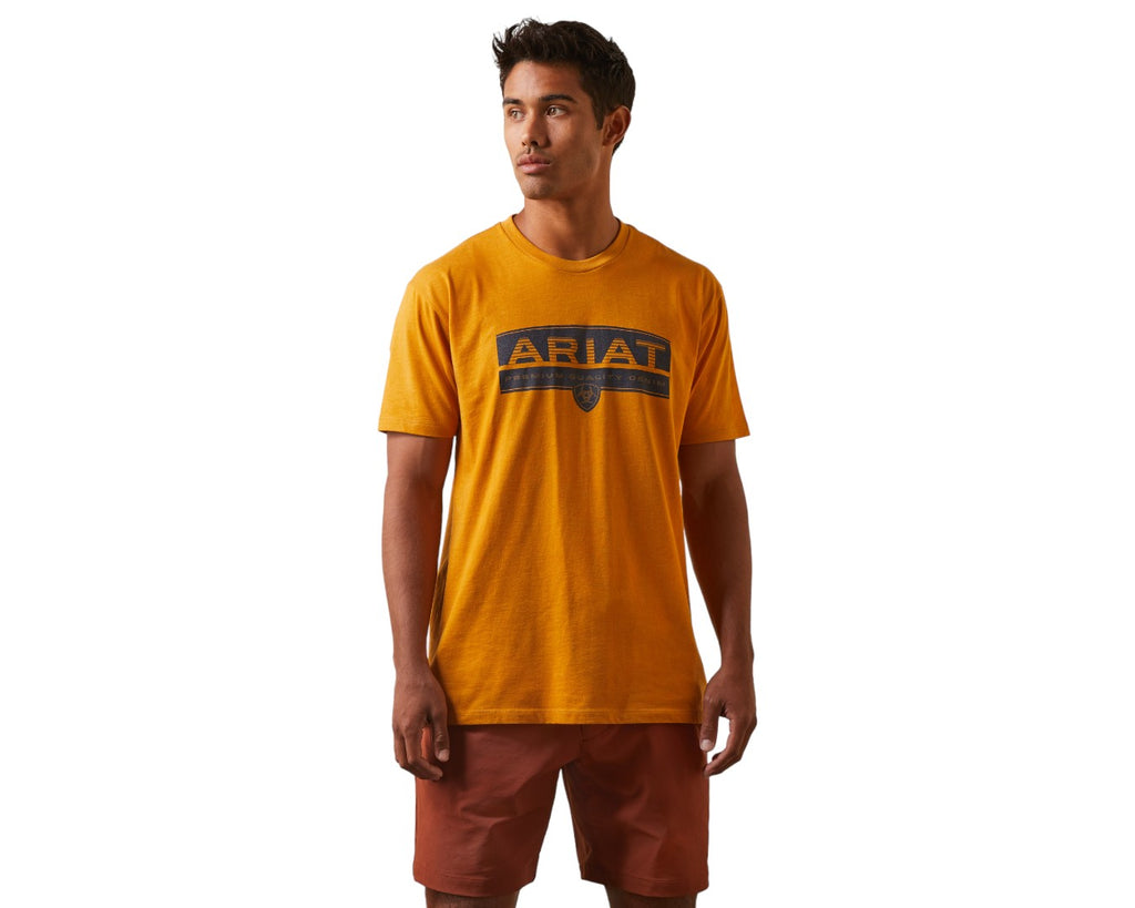 Ariat Men's Shadows T-Shirt in Buckhorn Heather Yellow