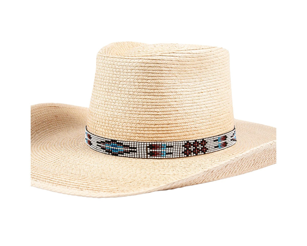 White and Western Pattern Bead Hat Band.