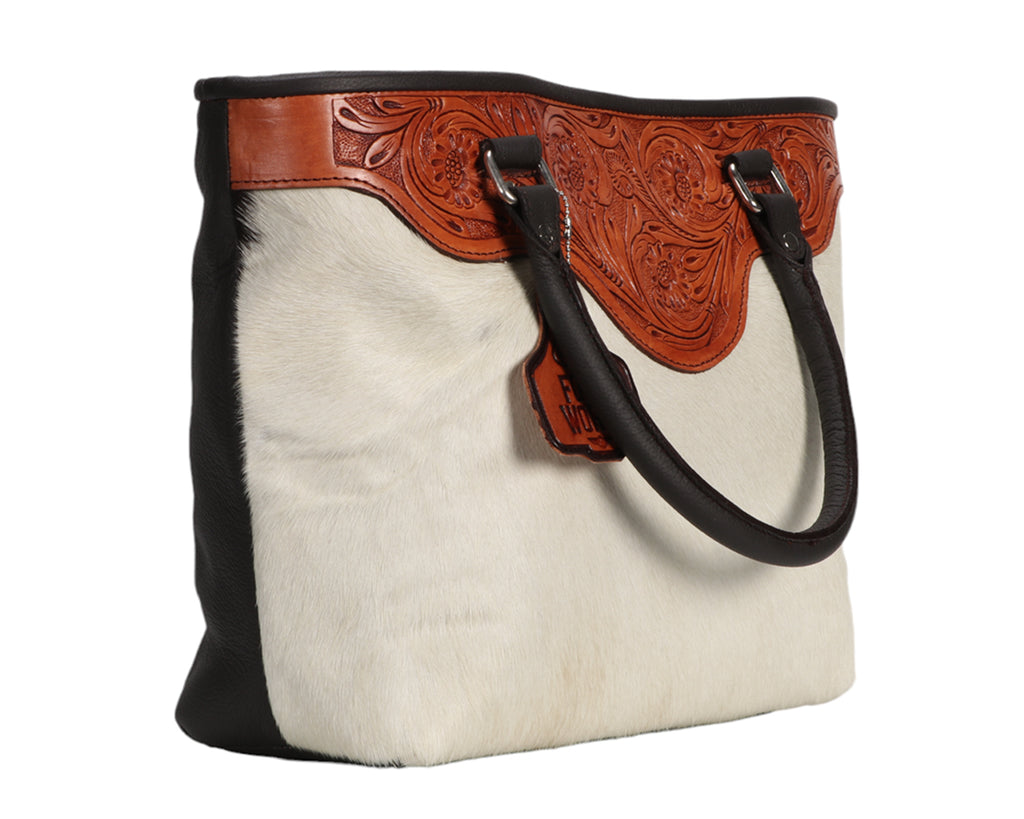 Fort Worth Cowhide Handbag - handcrafted by superior craftsmen with genuine leather and complemented with premium quality hardware