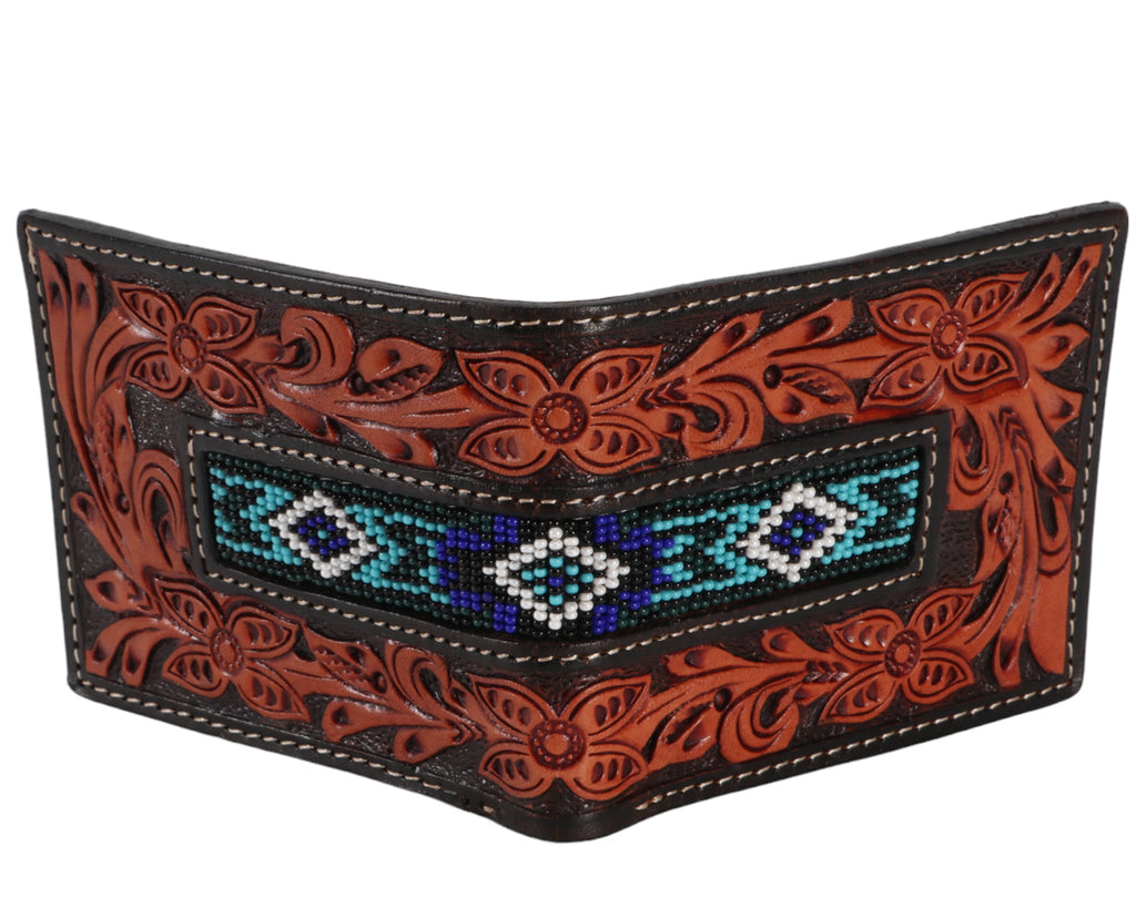 Fort Worth Bi-Fold Wallet in Blue Aztec - sleek and durable accessory for your everyday needs