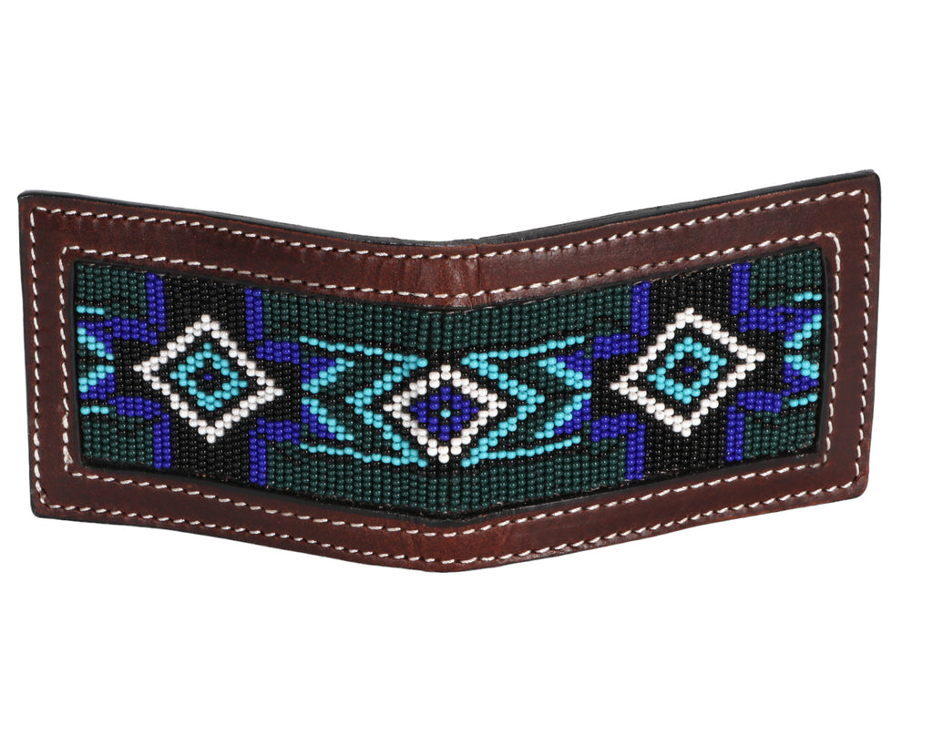 Fort Worth Magnetic Money Clip Wallet in Blue Aztec - magnetic clip securely holds your money while the sleek design easily slides into your pocket, making it the perfect accessory for any occasion