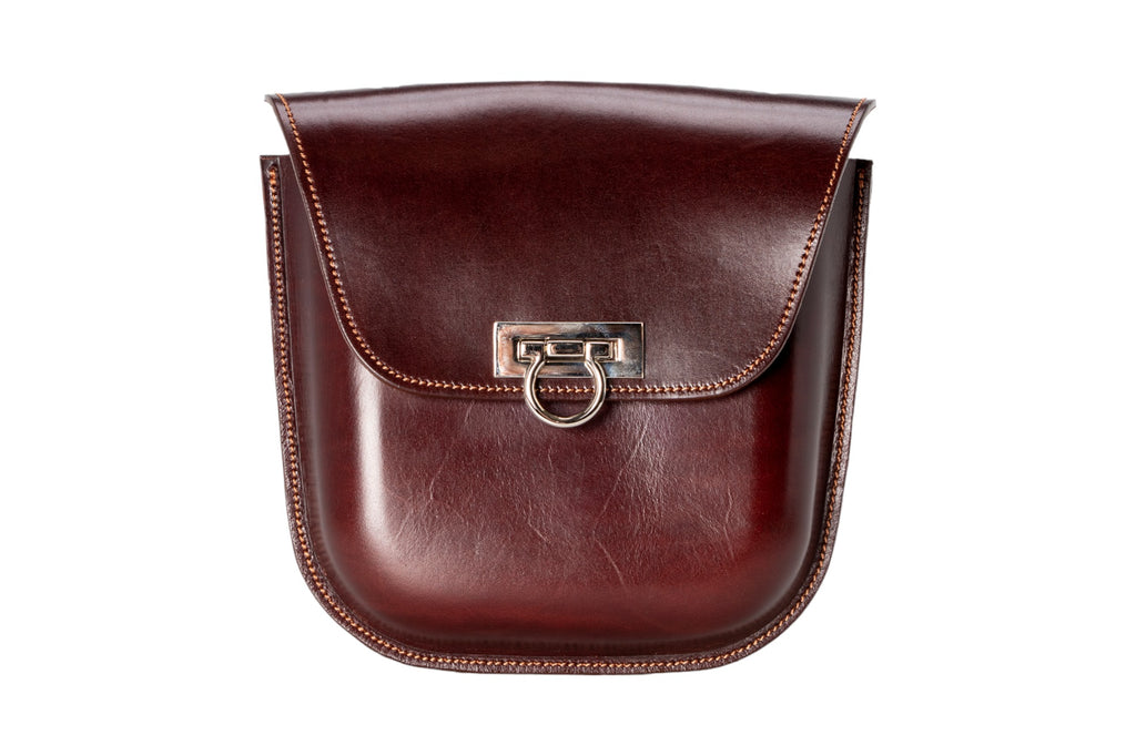 Helene de Rivel Leather Handbag Postino in Brown perfect for any stylish rider