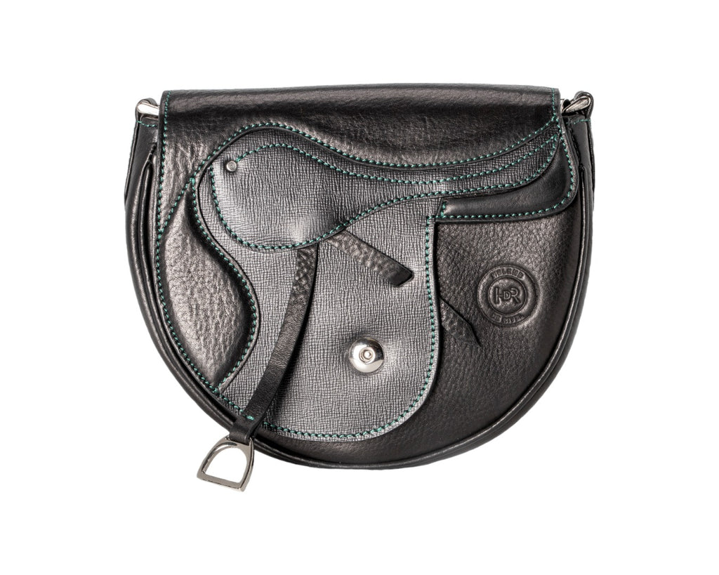 Helene de Rivel Leather Handbag Amazone in Black perfect for any stylish rider