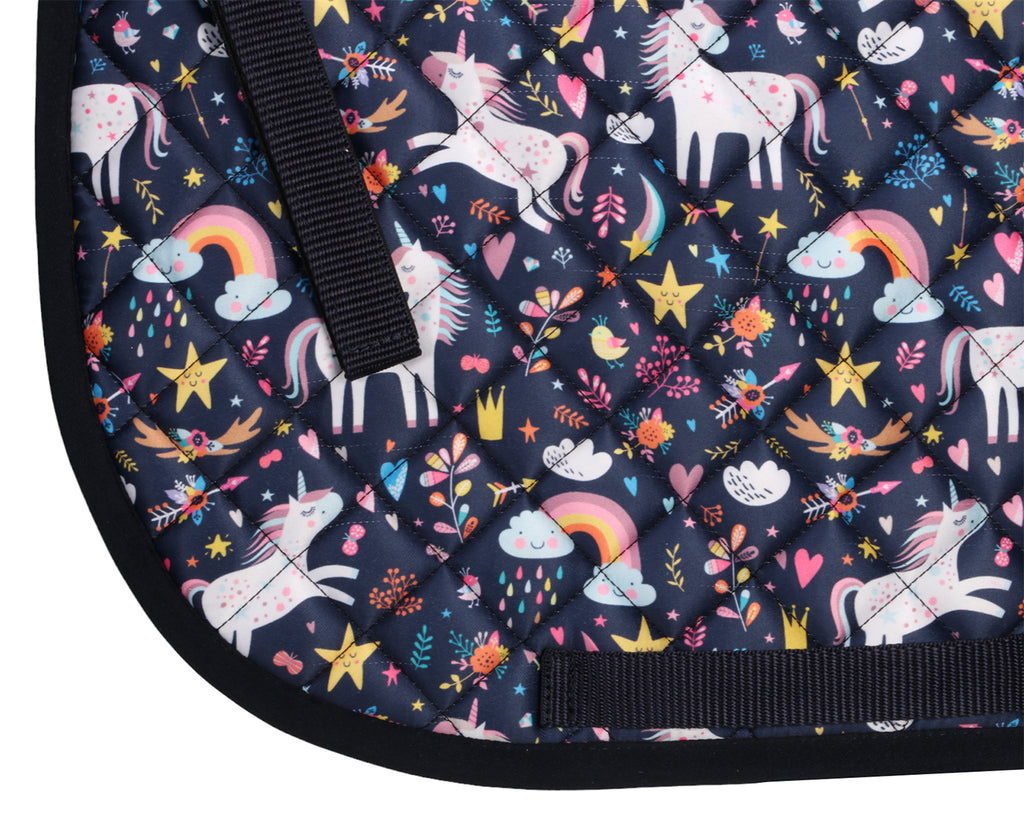 Bambino Pony Saddle Pad - Navy Unicorn