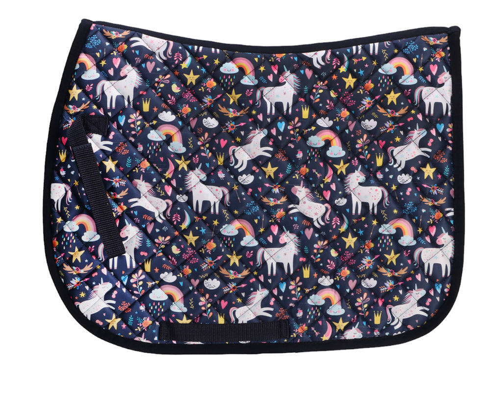 Bambino Pony Saddle Pad - Navy Unicorn