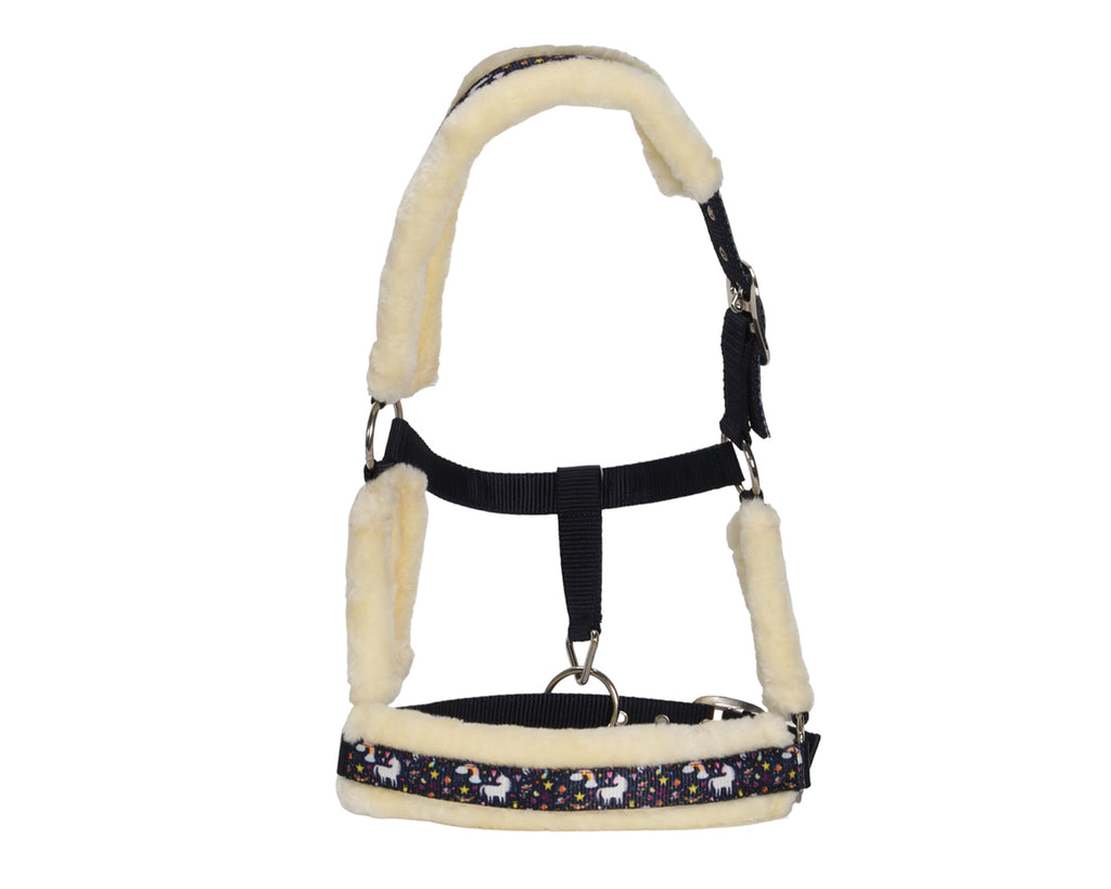 Bambino Nylon Unicorn Halter for horses and ponies - Navy Unicorn