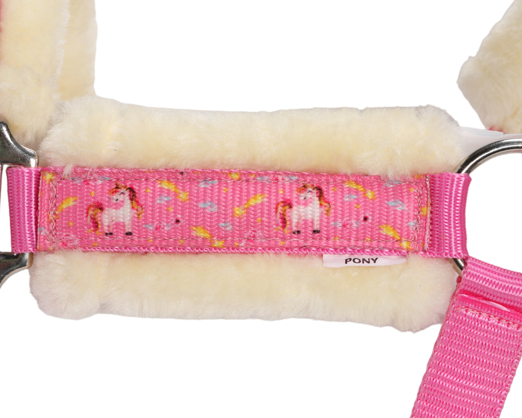 Bambino Nylon Unicorn Halter for horses and ponies - Pink Unicorn