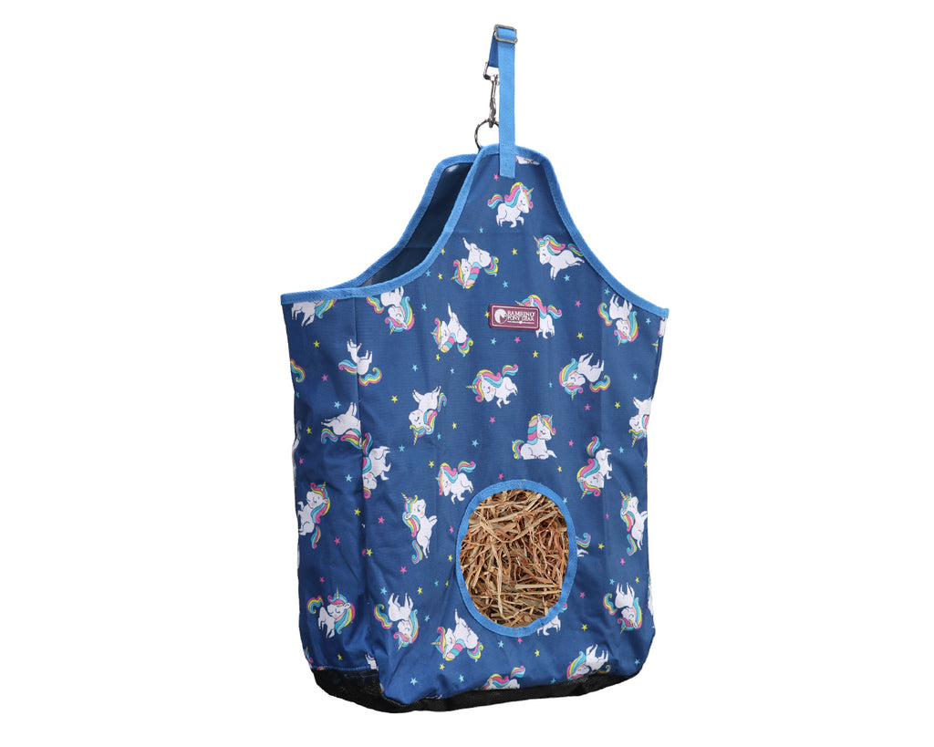 Bambino Hay Bag Feeder in limited edition Unicorn pattern. Perfect for feeding hay to horses and ponies.