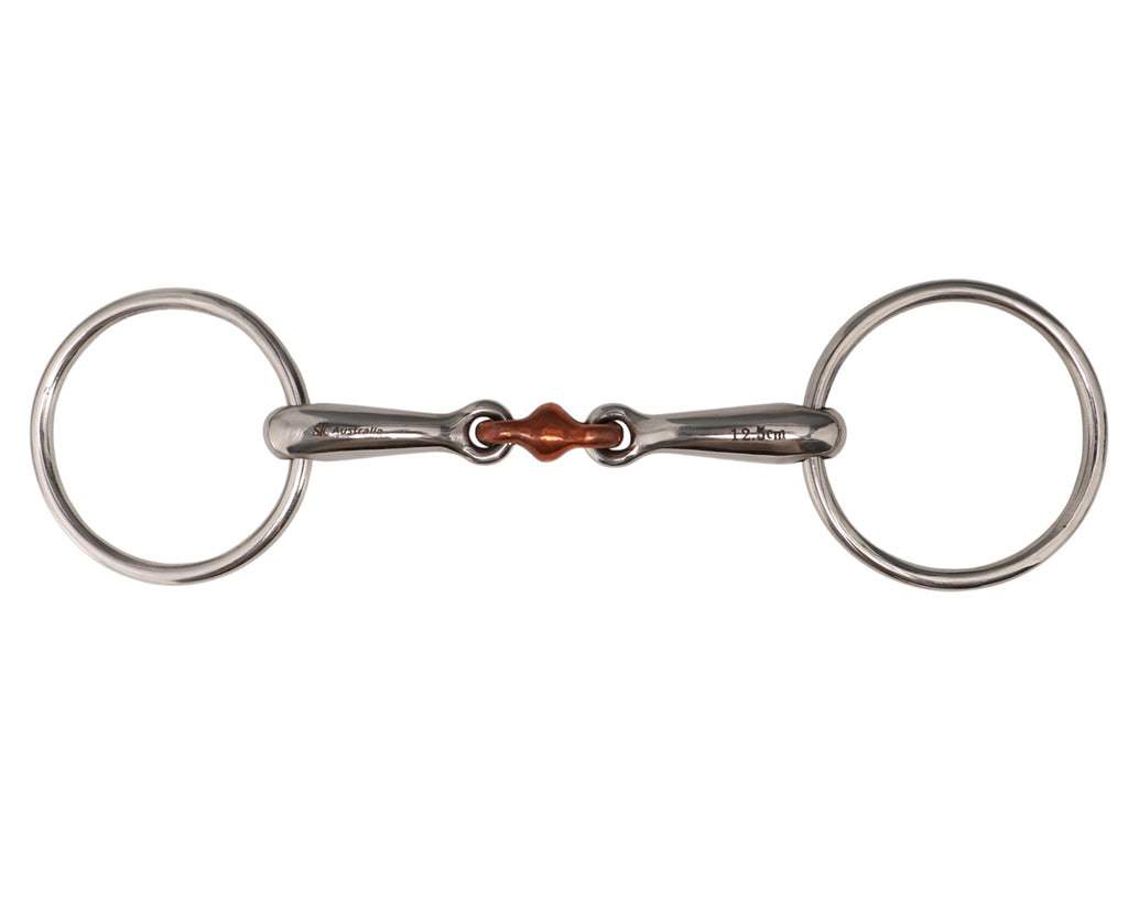 STC Heavy Training Snaffle Bit with Copper Ball Centre Join