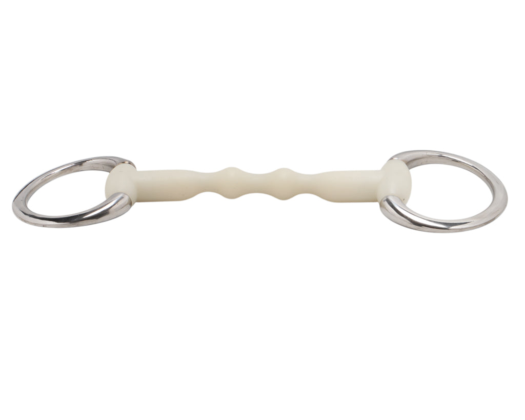 Happy Mouth Flat Ring Eggbutt Bit w/Flexible Mouth