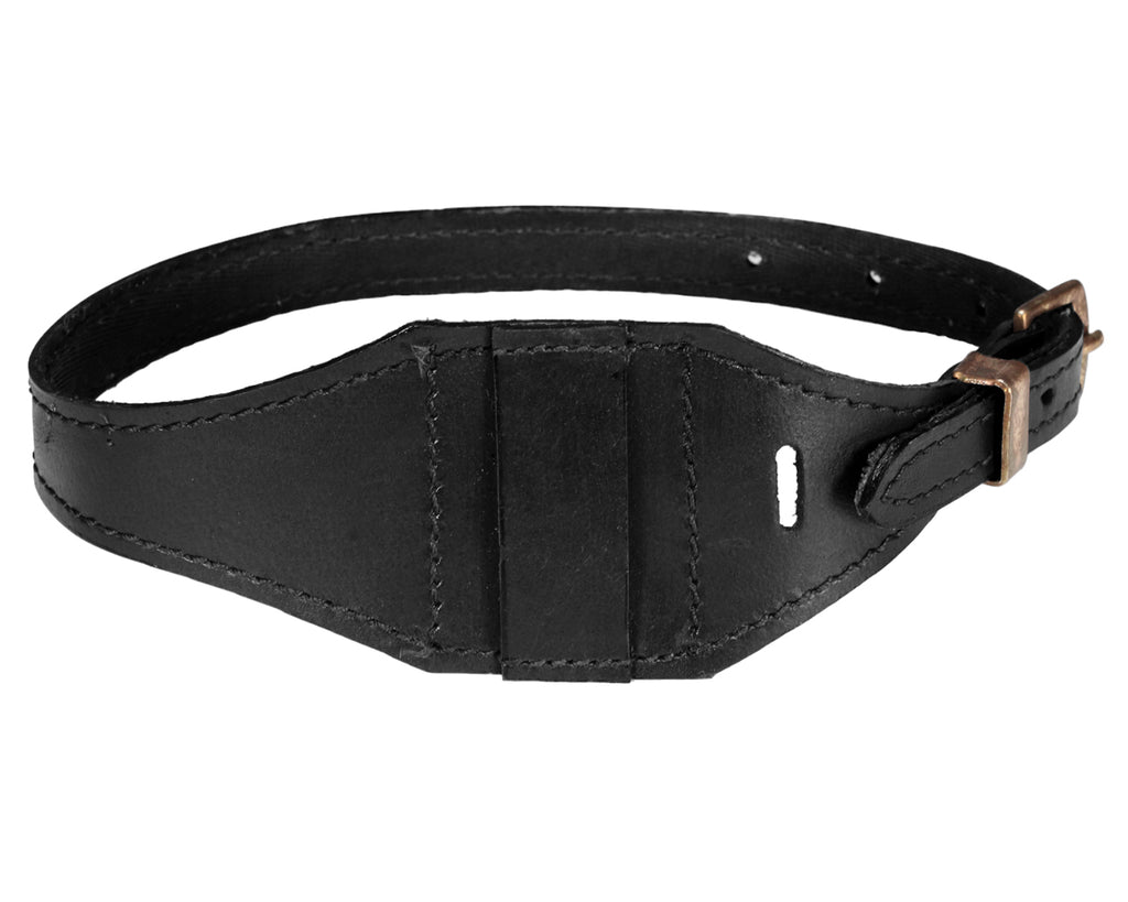 Leather Tongue Tie - Black