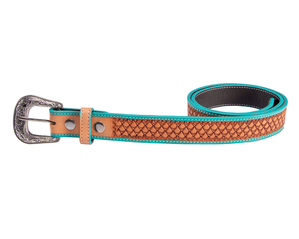 Fort Worth Turquoise Tooled Belt