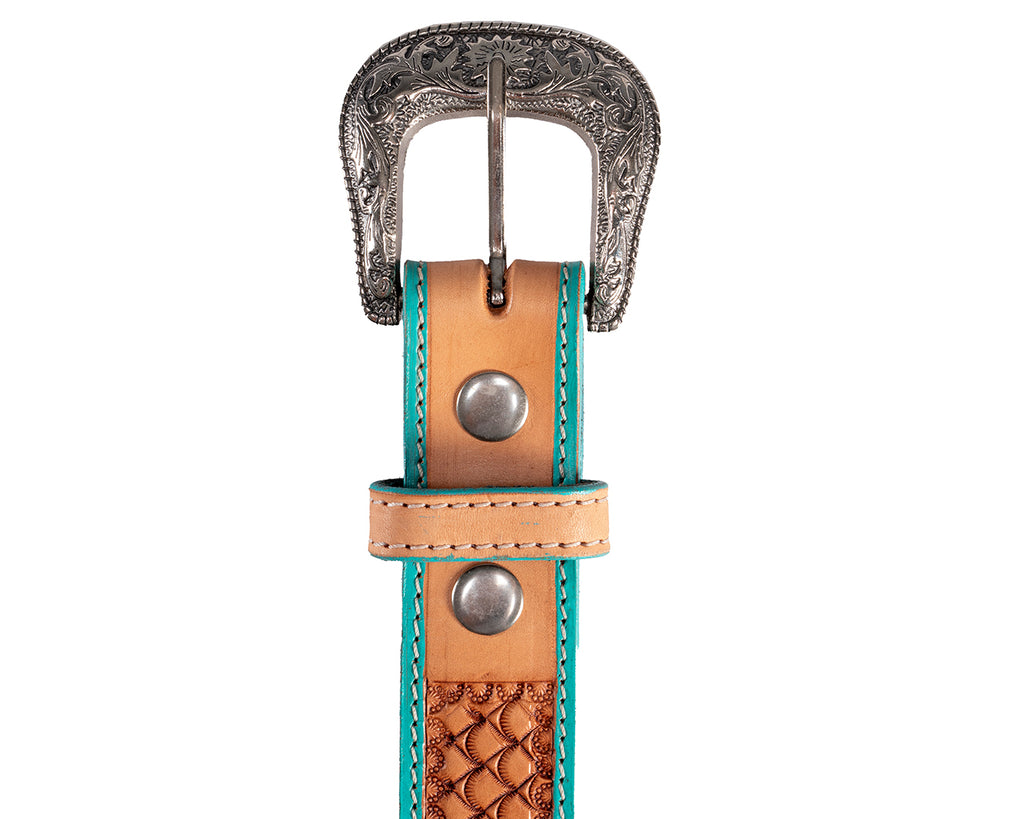 Fort Worth Turquoise Tooled Belt