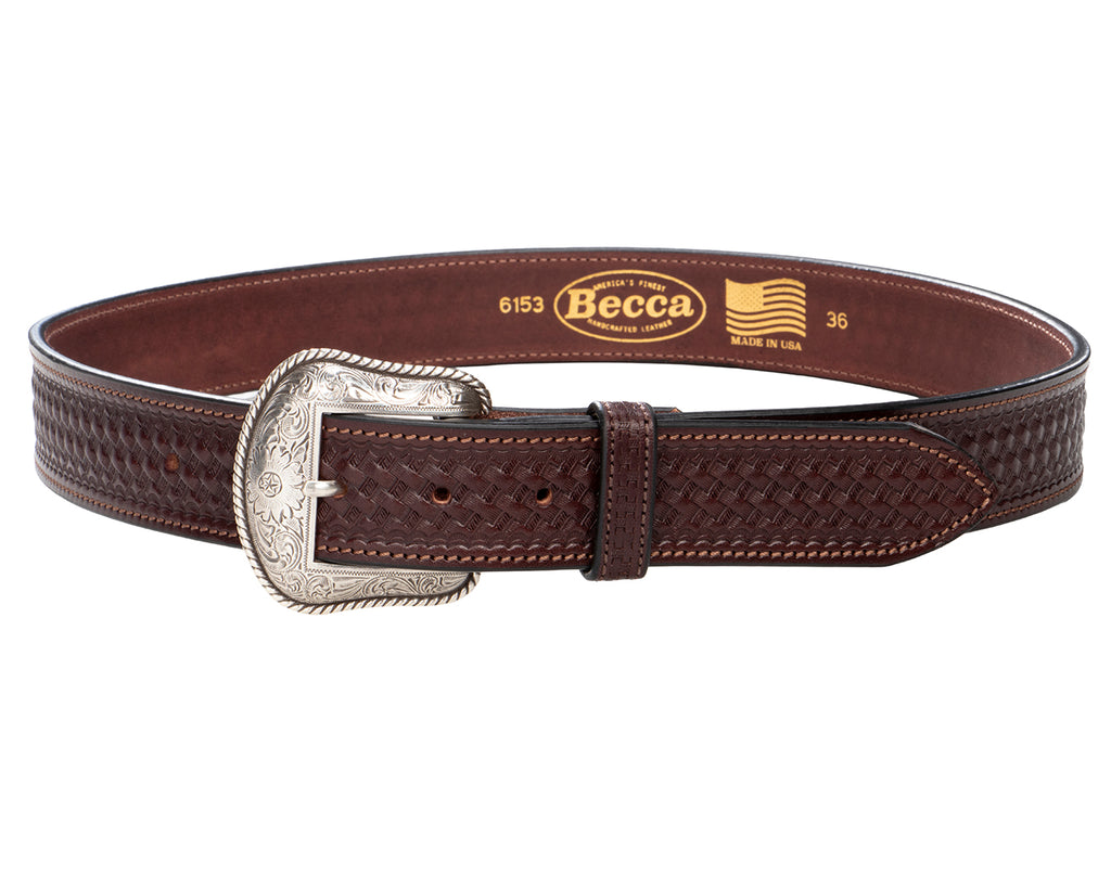 Becca Basketweave Western Belt 1 1/2 inch
