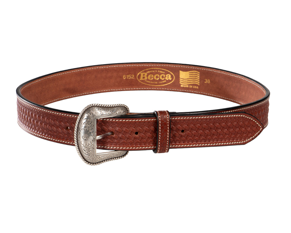 Becca Basketweave Western Belt 1 1/2 inch