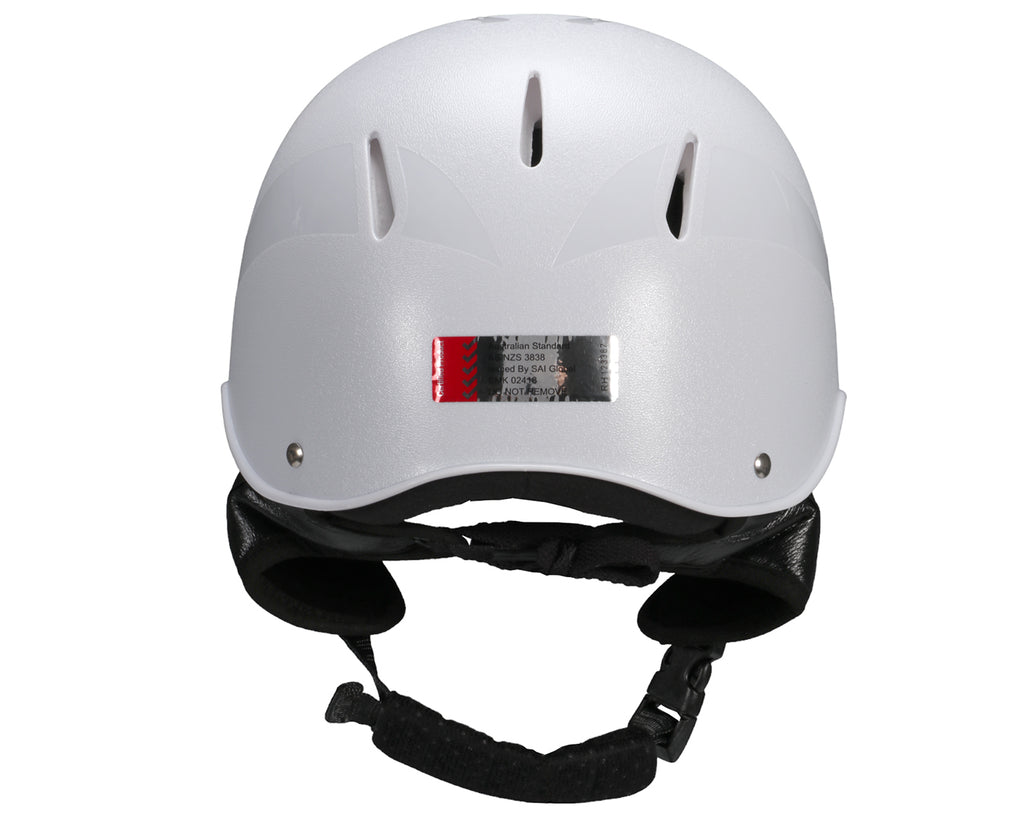 New Derby Safety Helmet - large vents on the top of the helmet provide excellent flow through ventilation, helping to keep the rider's head cool and comfortable