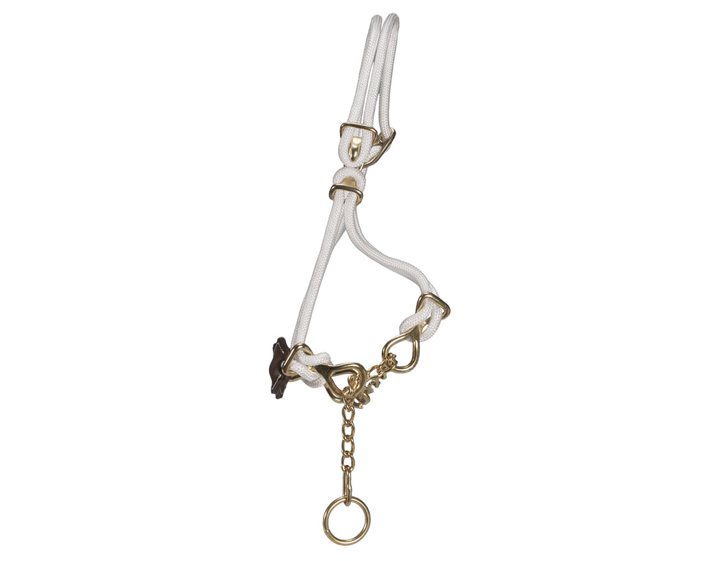 Side view of Cattle Breaking Halter (also known as a Cattle Hackamore) used for breaking in bulls, cows and calves to lead