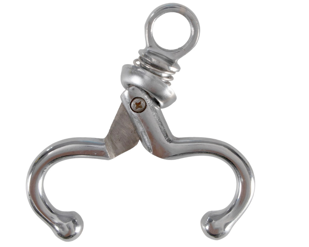 A chrome-plated steel bull leader, a sturdy and reliable tool for handling and leading bulls.