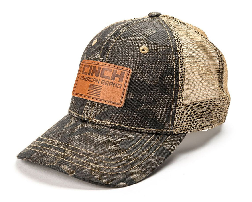 CINCH caps - great quality, style and fashion.  This is a mesh back trucker cap with embroidery.