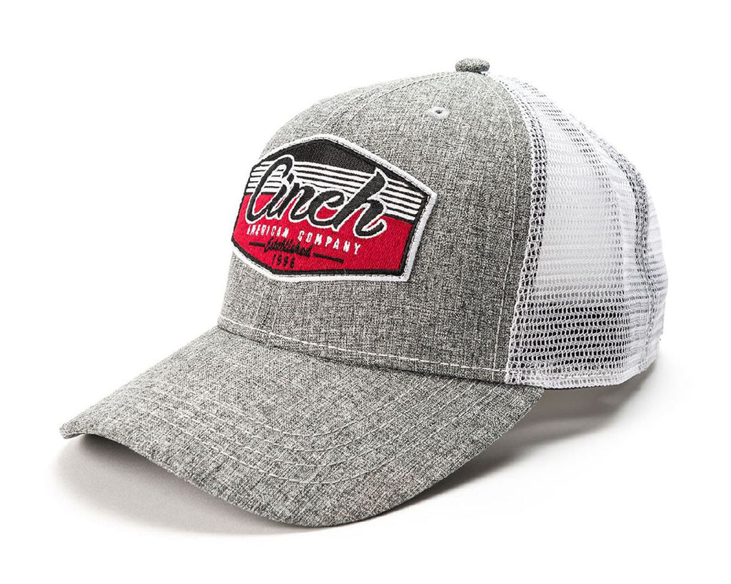 CINCH caps - great quality, style and fashion.  This is a mesh back trucker cap with embroidery.