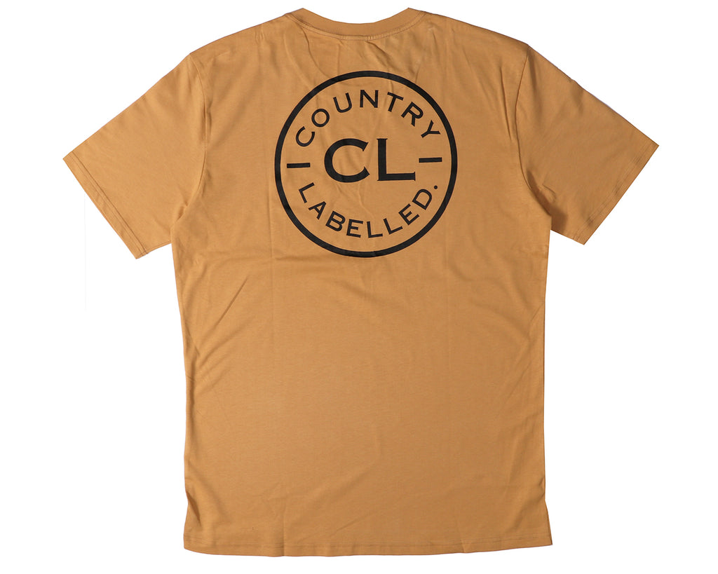 Country Labelled Mens Classic Signature CL Tee - Khaki with Black Logo