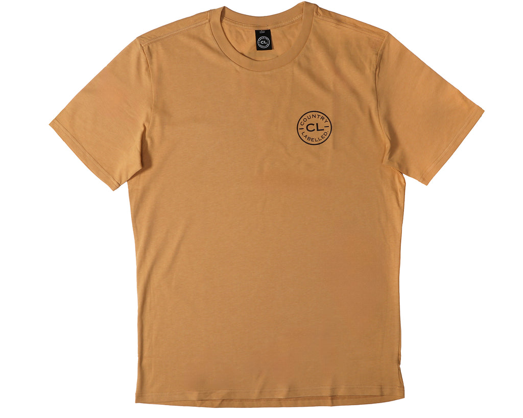 Country Labelled Mens Classic Signature CL Tee - Khaki with Black Logo