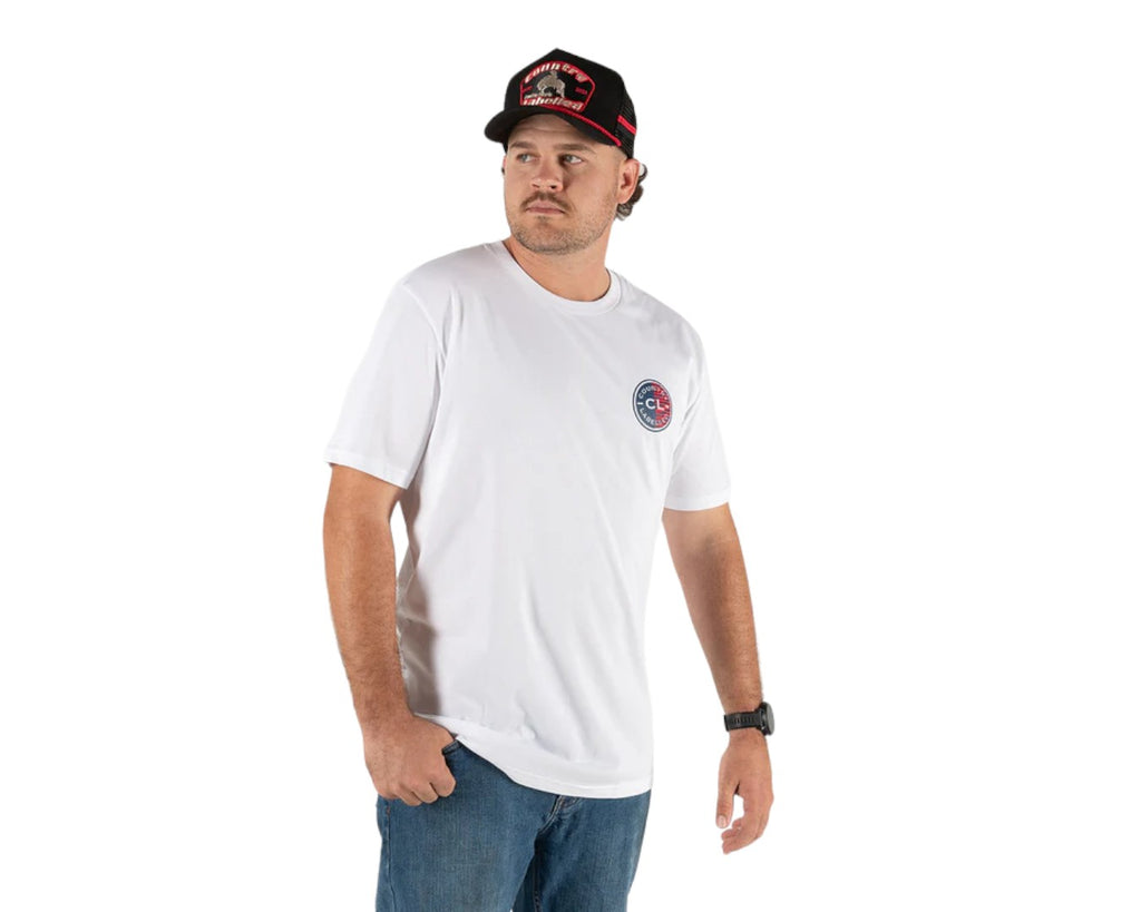 Country Labelled Mens Classic Signature CL Tee - White with Camo Logo