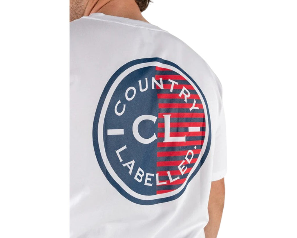 Country Labelled Mens Classic Signature CL Tee - White with Camo Logo